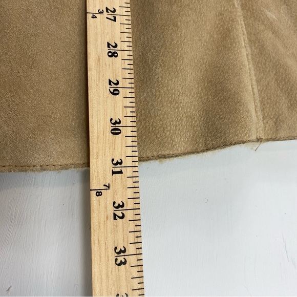 Vintage Penny Lane Wilsons Tan‎ Suede Leather Faux Fur Collar Jacket Coat Sz L - Picture 14 of 15